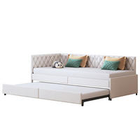 SCHLAFSOFA 90/180x200 cm in Beige, ausziehbar, Samt - Beige, Holz/Metall (180/200cm) - PARAFTA HOME