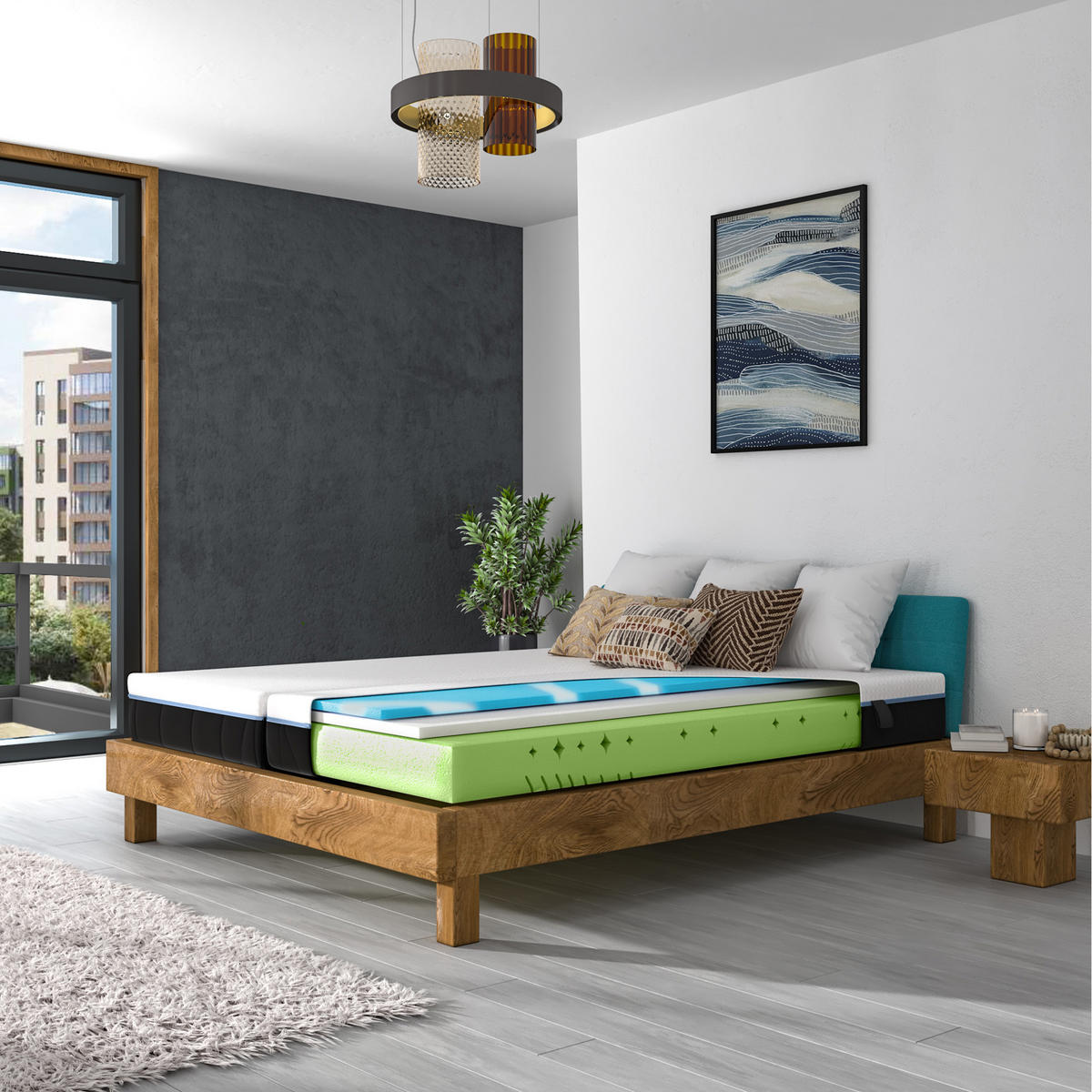 KALTSCHAUM-MATRATZE "Schlafschön VS", H2, 120 x 200 cm, Höhe: ca. 21 cm - Weiß, Textil (120/200cm) - Hn8 Schlafsysteme