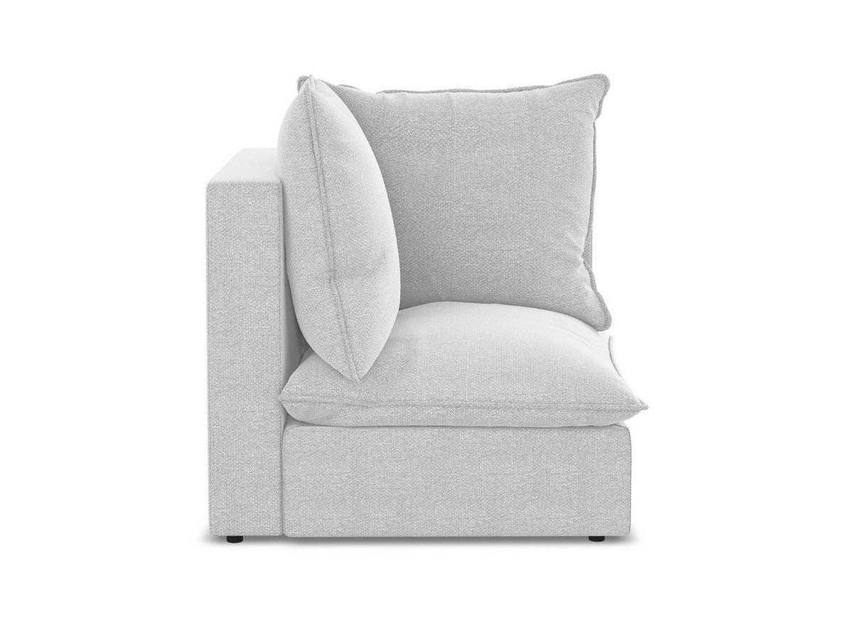 SOFAELEMENT Bouclé Stoff Grau - Silberfarben/Schwarz, Holzwerkstoff/Kunststoff (90/77/90cm) - Makamii