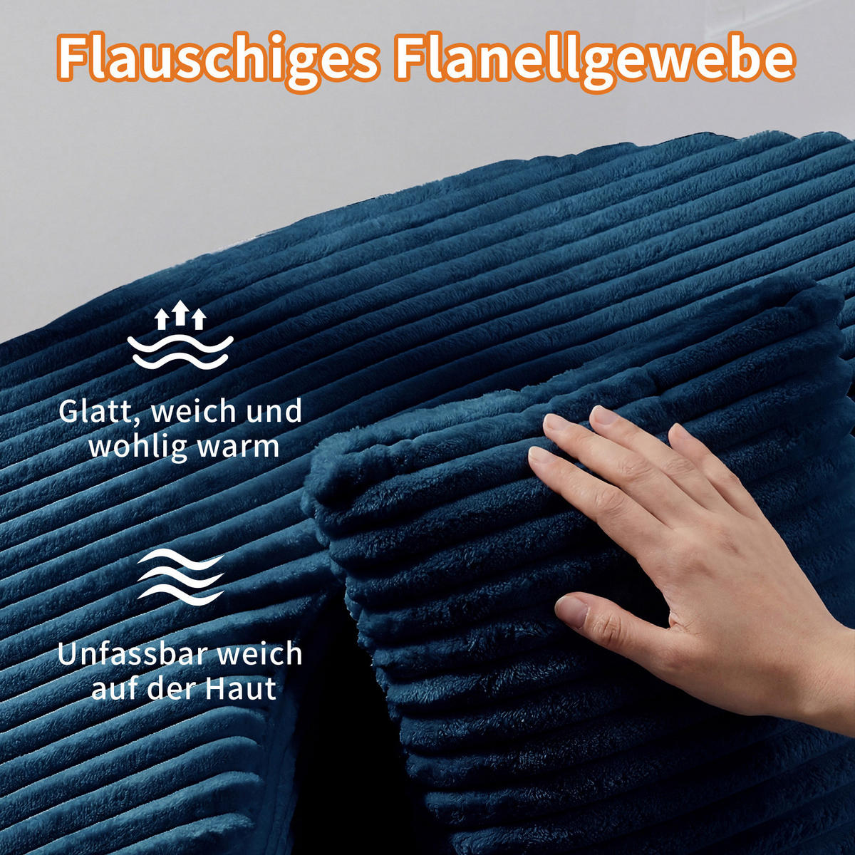 SESSEL in Cordoptik 112 x 105 x 59 cm Blau - Blau, Kunststoff (105/59/112cm) - Beauniv