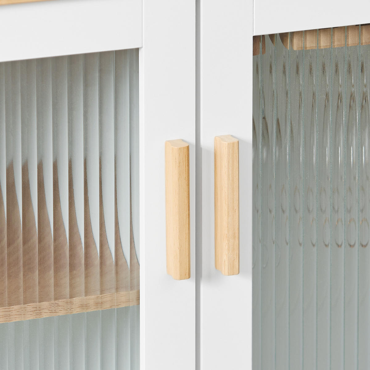 KÜCHENINSEL rollbar Weiß-Natur - Weiß, Glas/Holz (109/92/40cm) - SoBuy