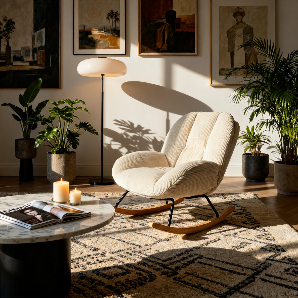 SESSEL, höhenverstellbar, drehbar, mit Neigefunktion, Cordbezug,Beige - Beige, Textil (79/84/111cm) - Meubles Cosy