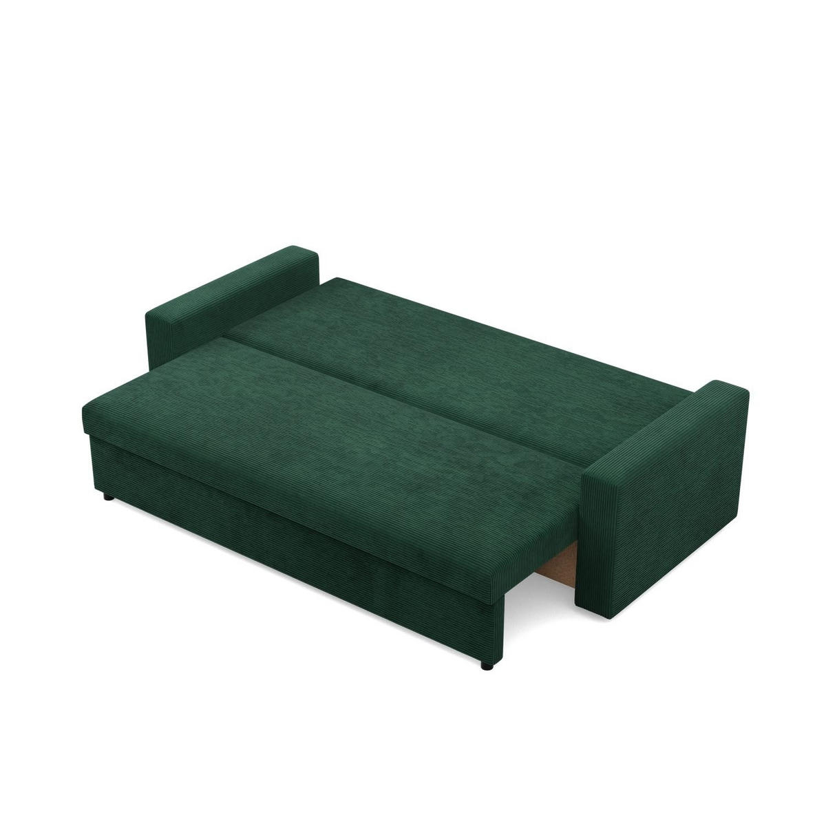 SOFA 3-SITZER MIT SCHLAFFUNKTION NEO, Cord - Dunkelgrün - Grün, Textil (220/92/92cm) - Mebligo