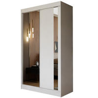 ŠATNÍ SKŘÍŇ S POSUVNÝMI DVEŘMI GRAZIA, 120/216/61 cm 2dveřová se zrcadlem, bílá - bílá, kompozitní dřevo (120/216/61cm) - MASSENO