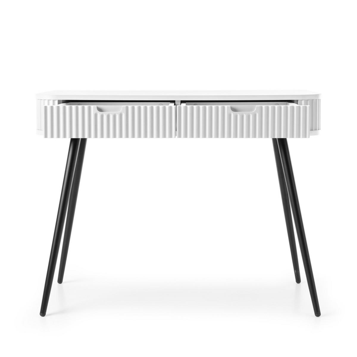 KONSOLENTISCH MORDEN TOA1 Abgerundeter Korpus Weiß Weiß - Weiß, Holzwerkstoff/Kunststoff (49/103/80cm) - Komodee