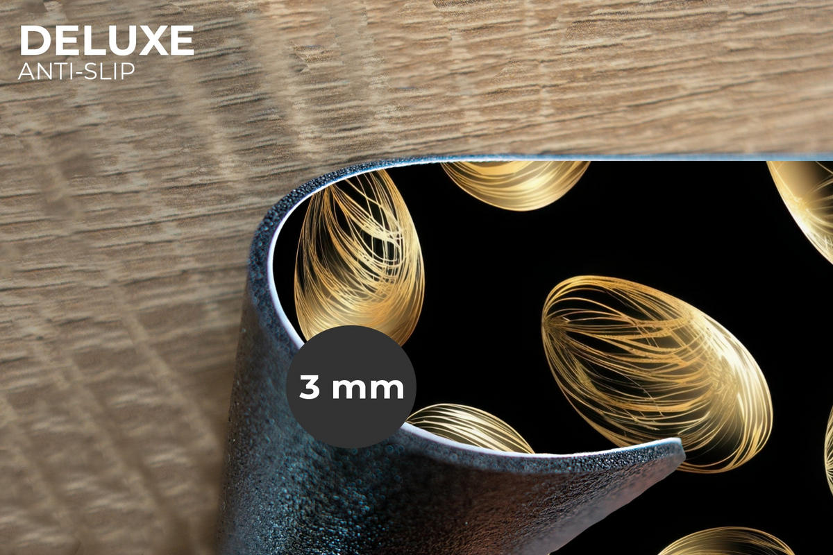 PLATZSETS 6er-Set Eier - Gold - Muster Placemats 45x30 cm - Schwarz, Kunststoff (0.3/45/30cm) - MuchoWow