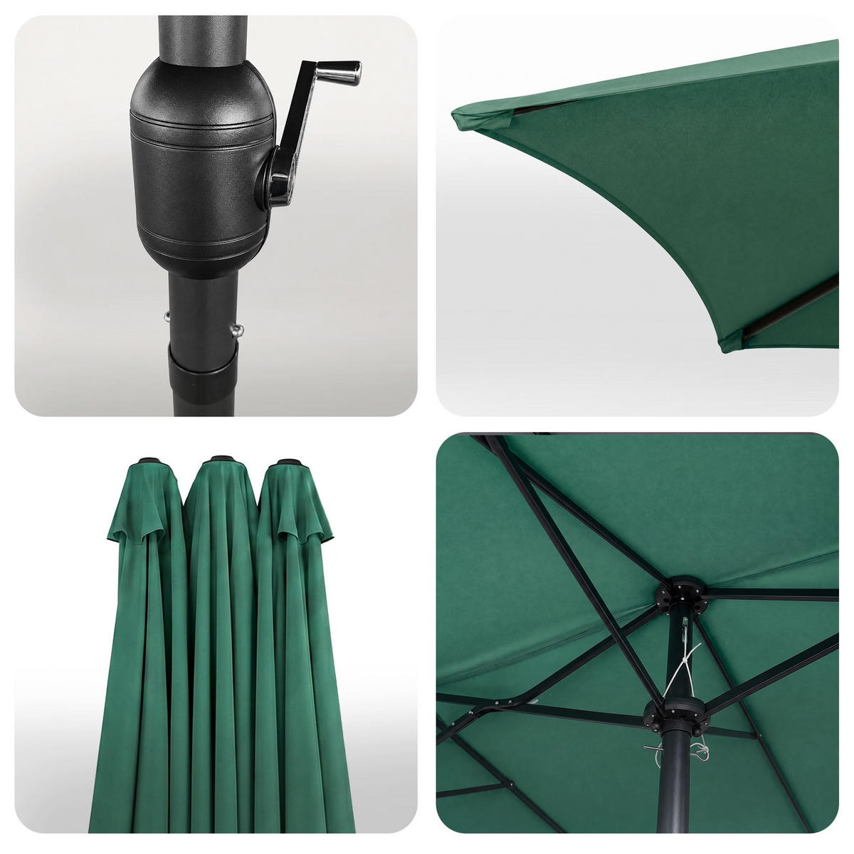 SONNENSCHRIM Grün 245/460 cm - Schwarz/Grün, Metall (460/270cm) - Akord