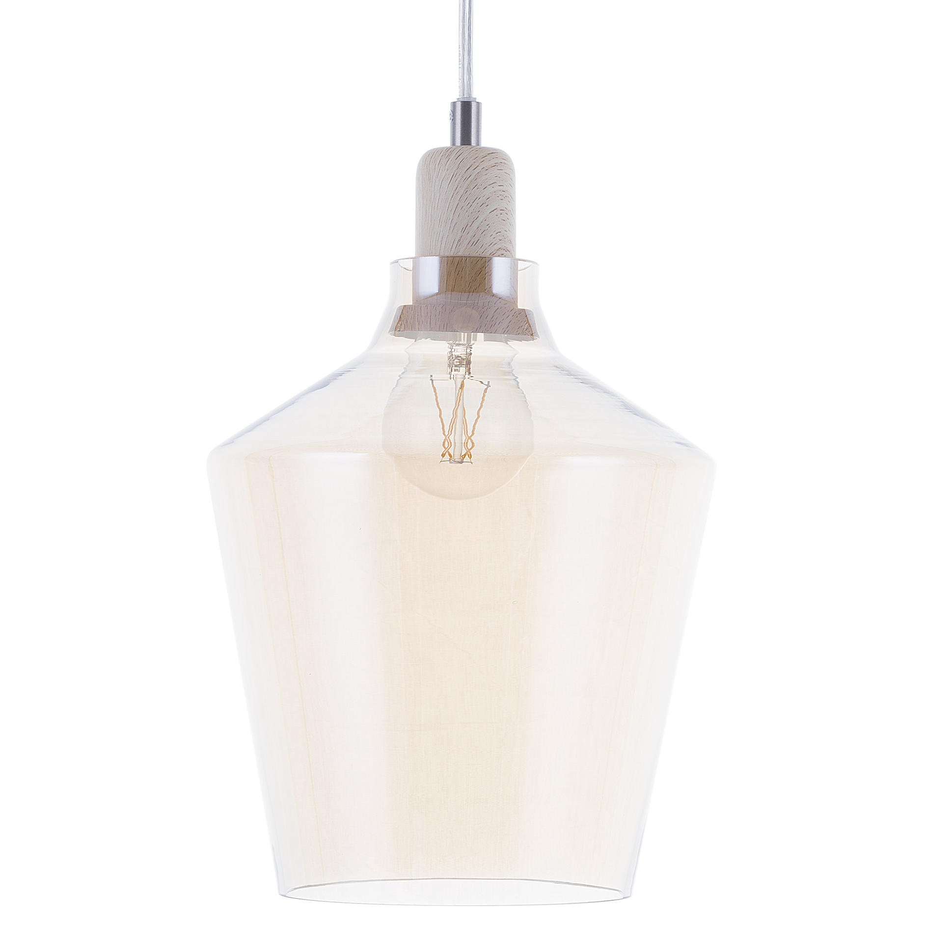 HÄNGELEUCHTE Santon 20/20/136 cm - Transparent, Glas (20/20/136cm) - Beliani