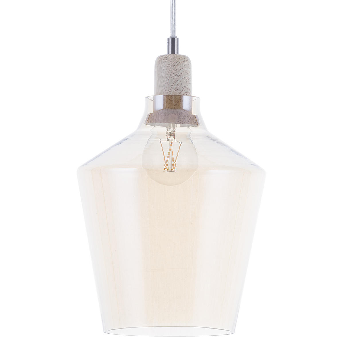 HÄNGELEUCHTE Santon 20/20/136 cm - Transparent, Glas (20/20/136cm) - Beliani