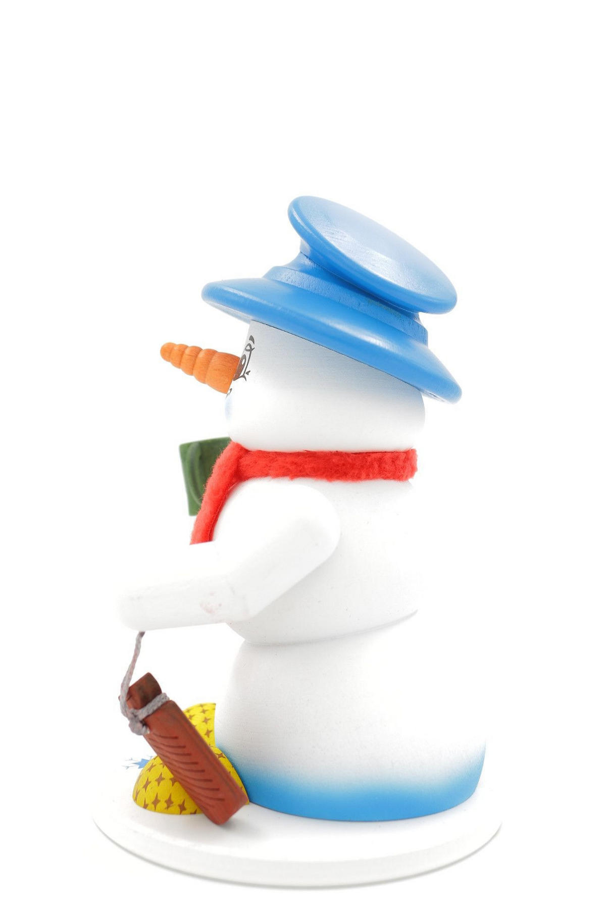 RAUCHFIGUR Schneemann Weiß Schlafmütze 19 cm - Multicolor, Holz (15/19/0.1cm)