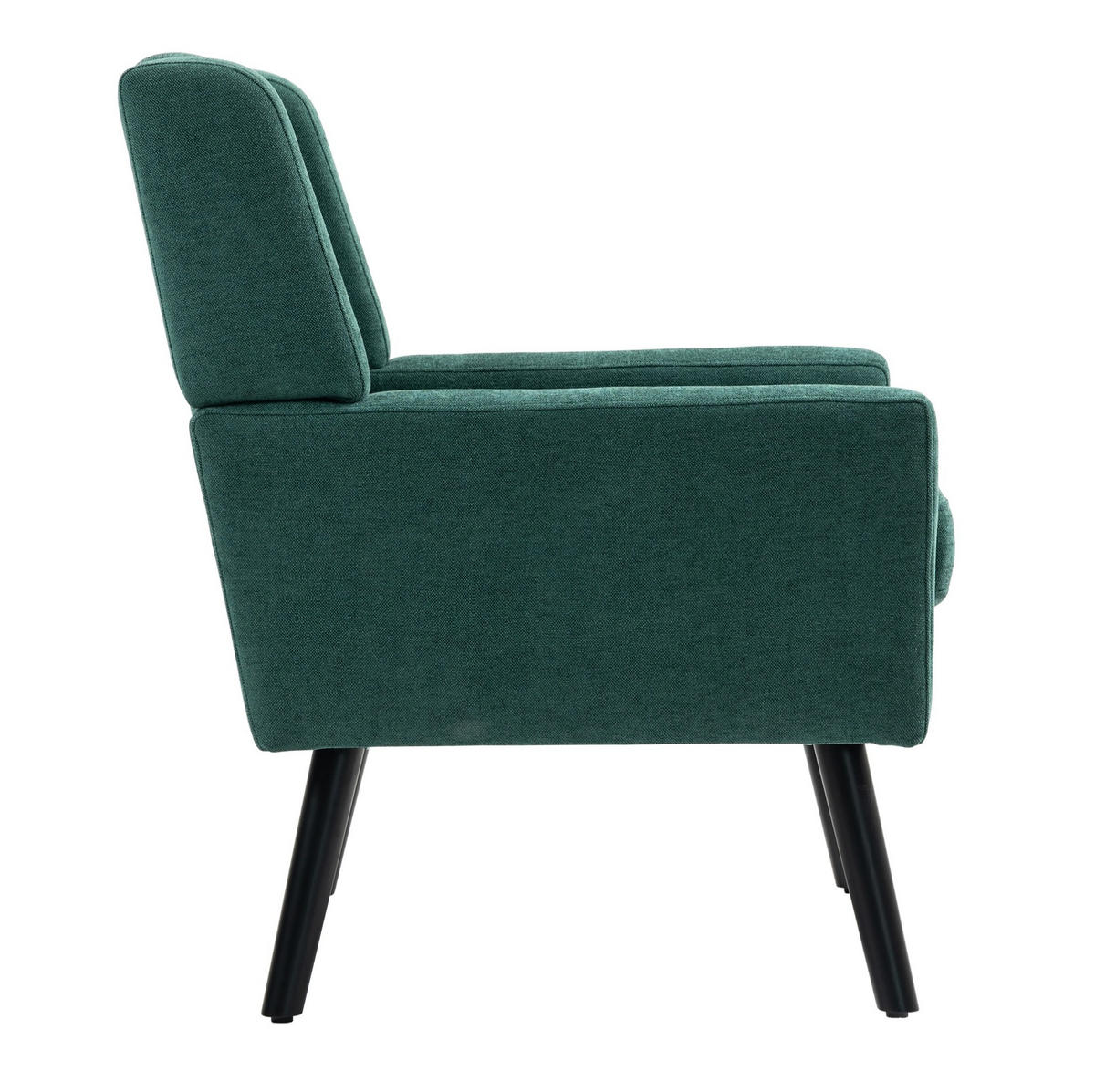 KŘESLO s prošíváním, ergonomickým sedákem a masivními nohami, Retro zelená - lesní zelená, textil (76/88/68cm) - Redom