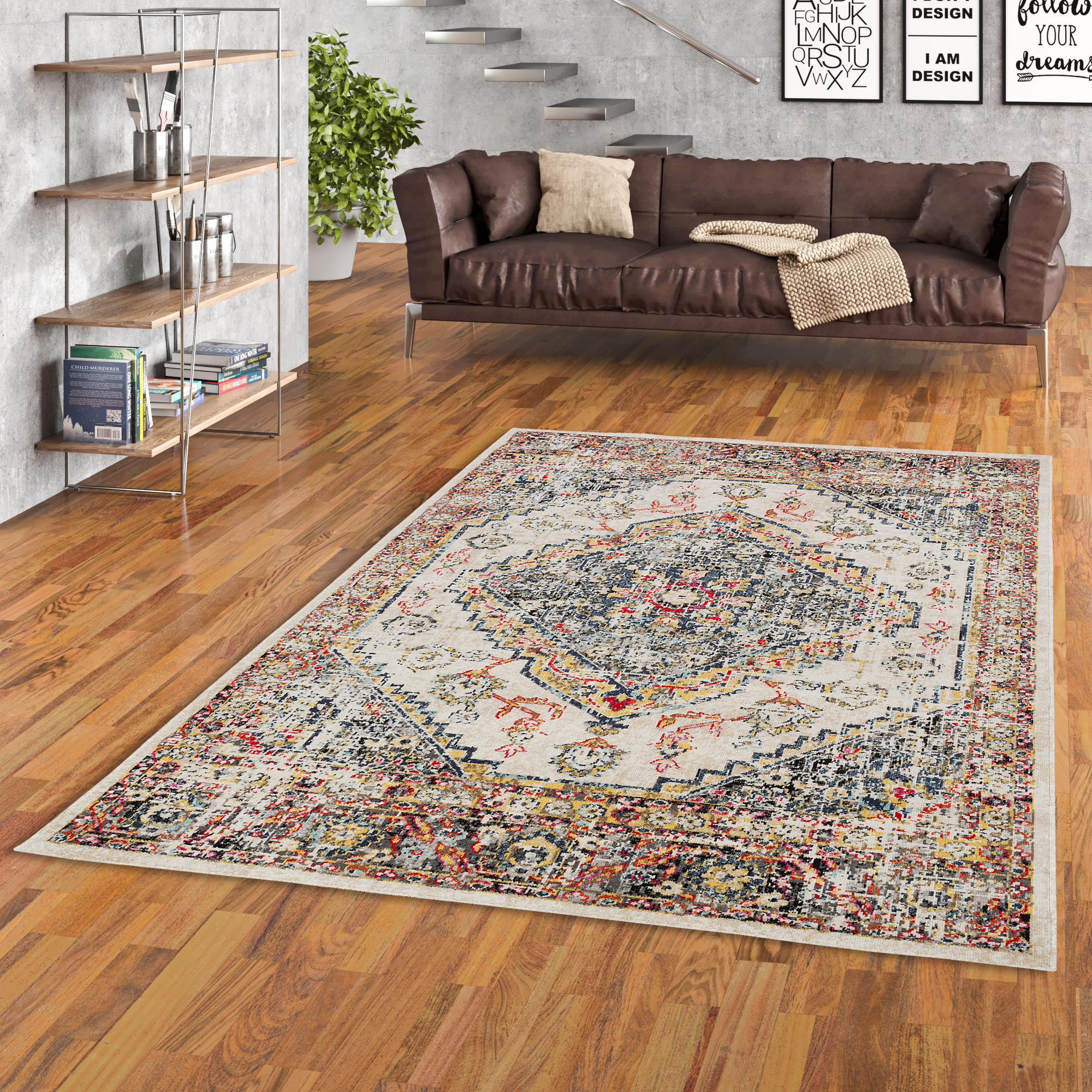 DESIGNER TEPPICH VINTAGE ZOE ORIENT BORDÜRE - Multicolor, Textil (160/230cm) - Pergamon