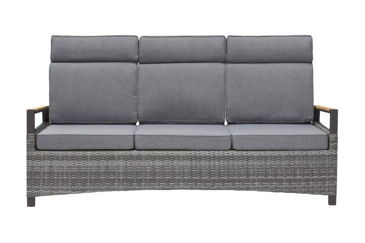 GARTENSOFA 205x105x89 cm, Kunststoff, grau - Grau, Metall (205/105/89cm) - dasmöbelwerk