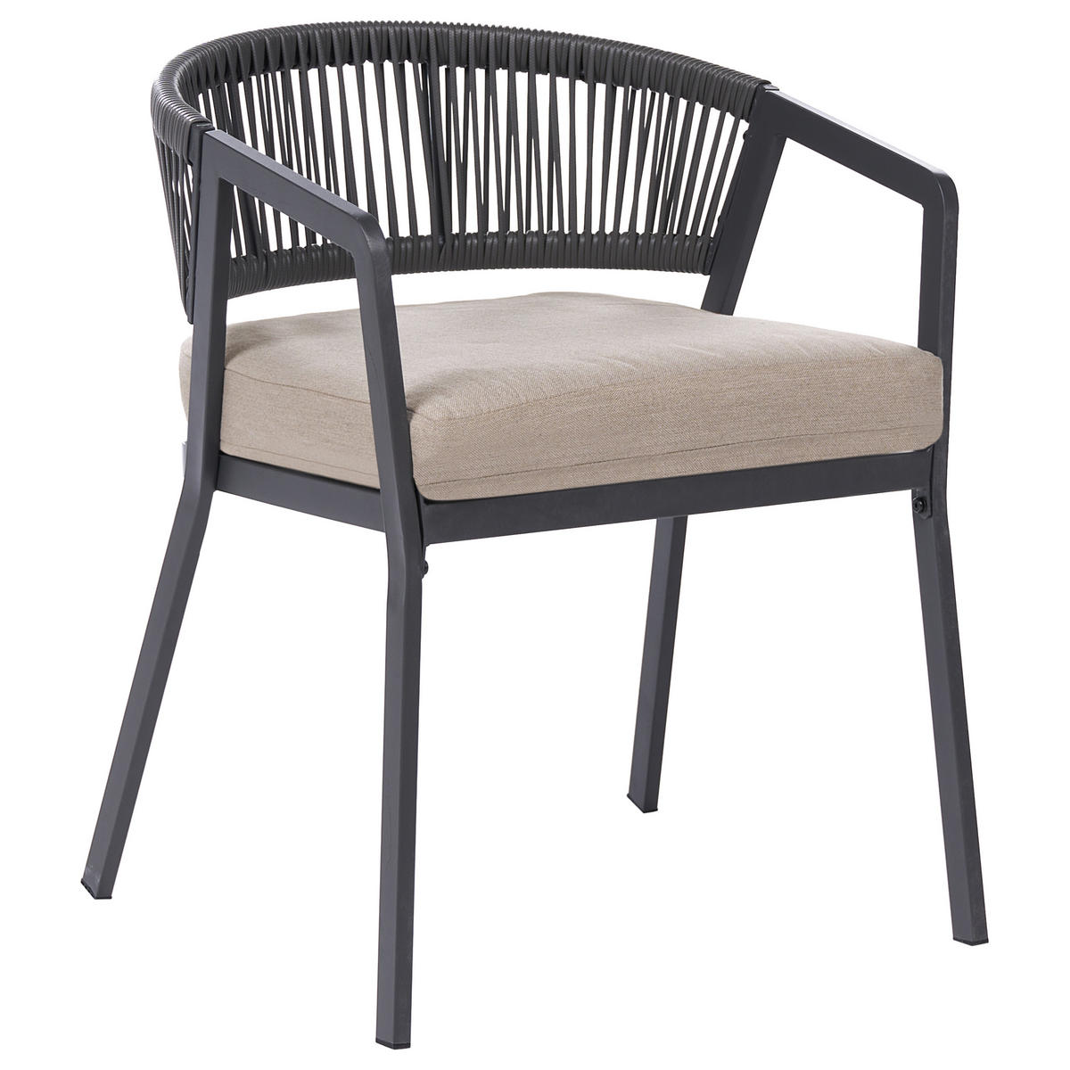 BISTRO-SET Grau 2er-Set Muros - Beige/Grau, Metall - Beliani