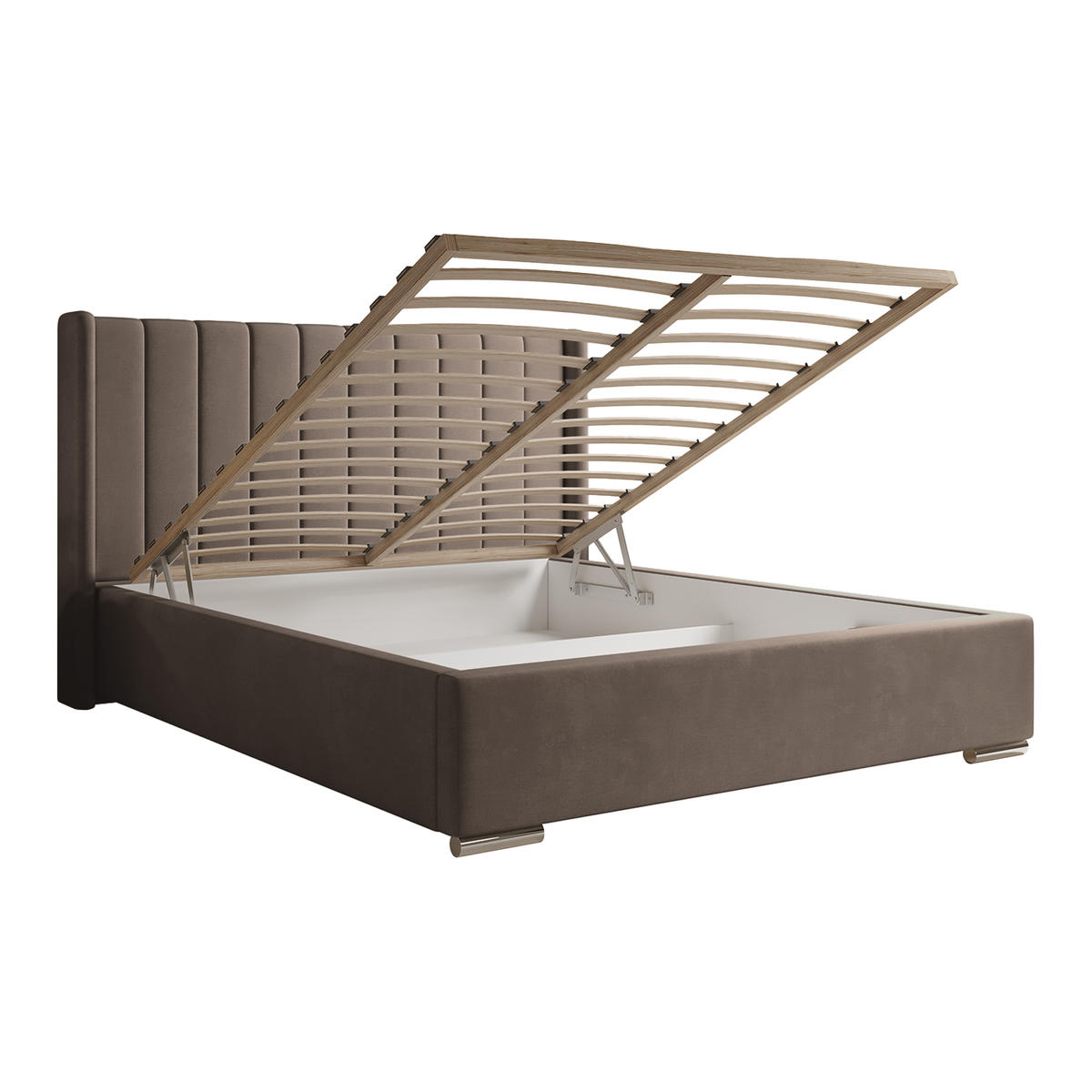 POLSTERBETT PAMBRIA 200x200 cm, Taupe - Taupe, Textil (200/200cm) - Fedve
