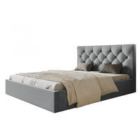 BETT 140x200 - Polsterbett mit Bettkasten und Holzrahmen - Elegant Betten - Weicher Jasminstoff - Kollektion Boston, Grau - Grau, Holz/Kunststoff (140/200cm) - Alpi-Möbel