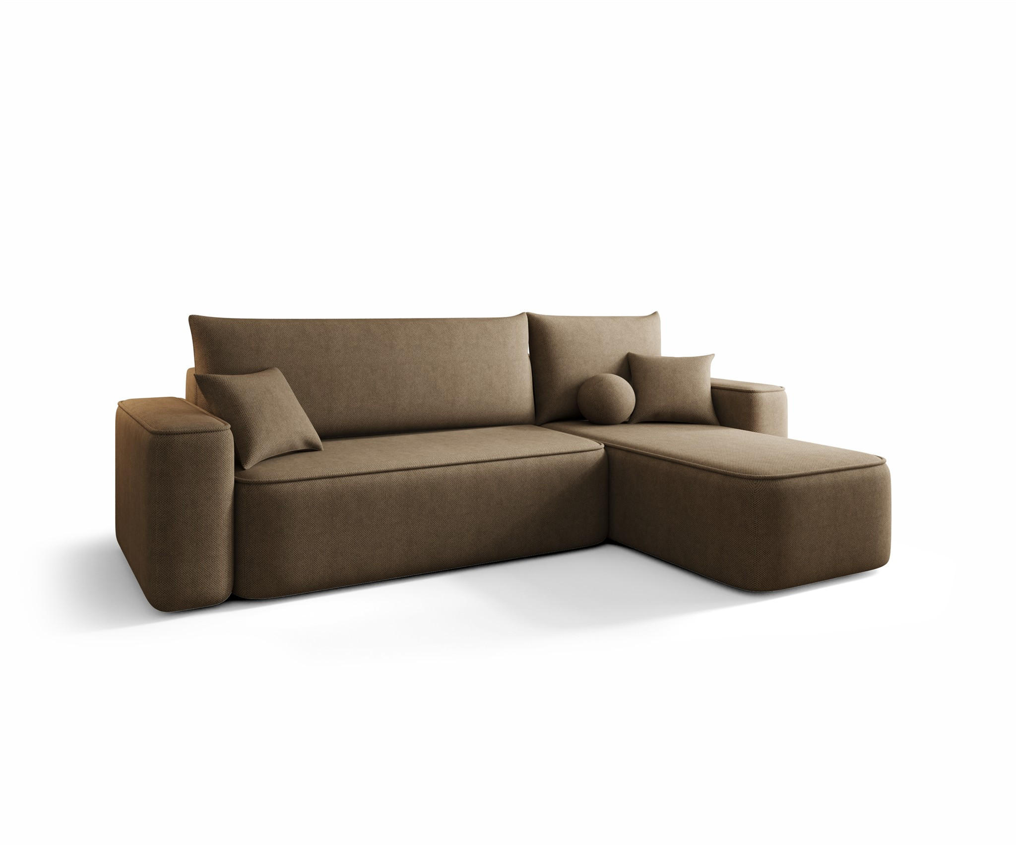 ECKSOFA Agepo In Curio - Braun, Holzwerkstoff/Textil (250/150cm) - Fun Möbel