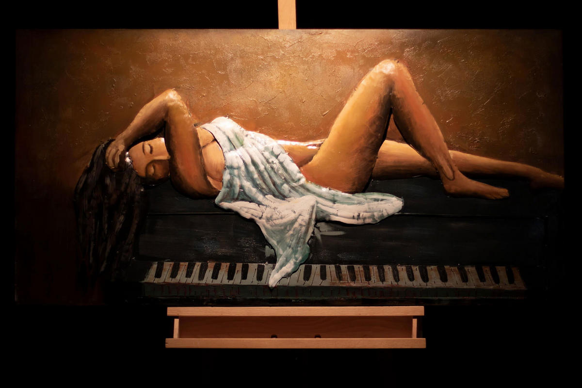 METALLBILD Weiß 120/60 cm - Weiß, Metall (5.28/60cm) - KUNSTLOFT