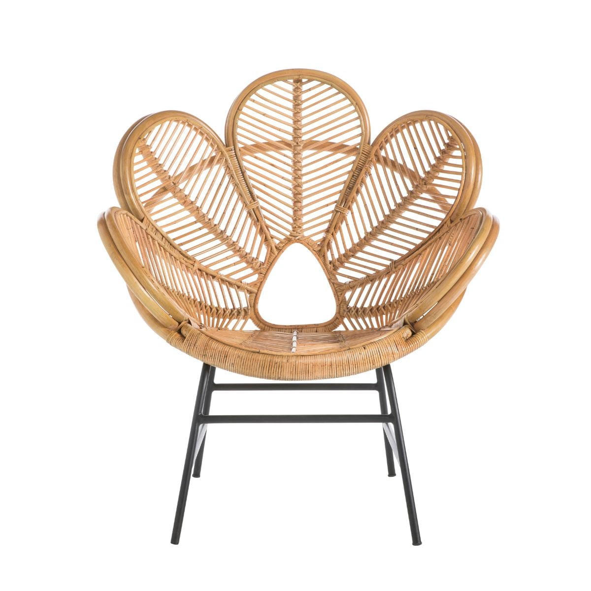 RATTANSESSEL H104 cm – FLEUR - Eichefarben, Textil (54/104/62cm) - Signature