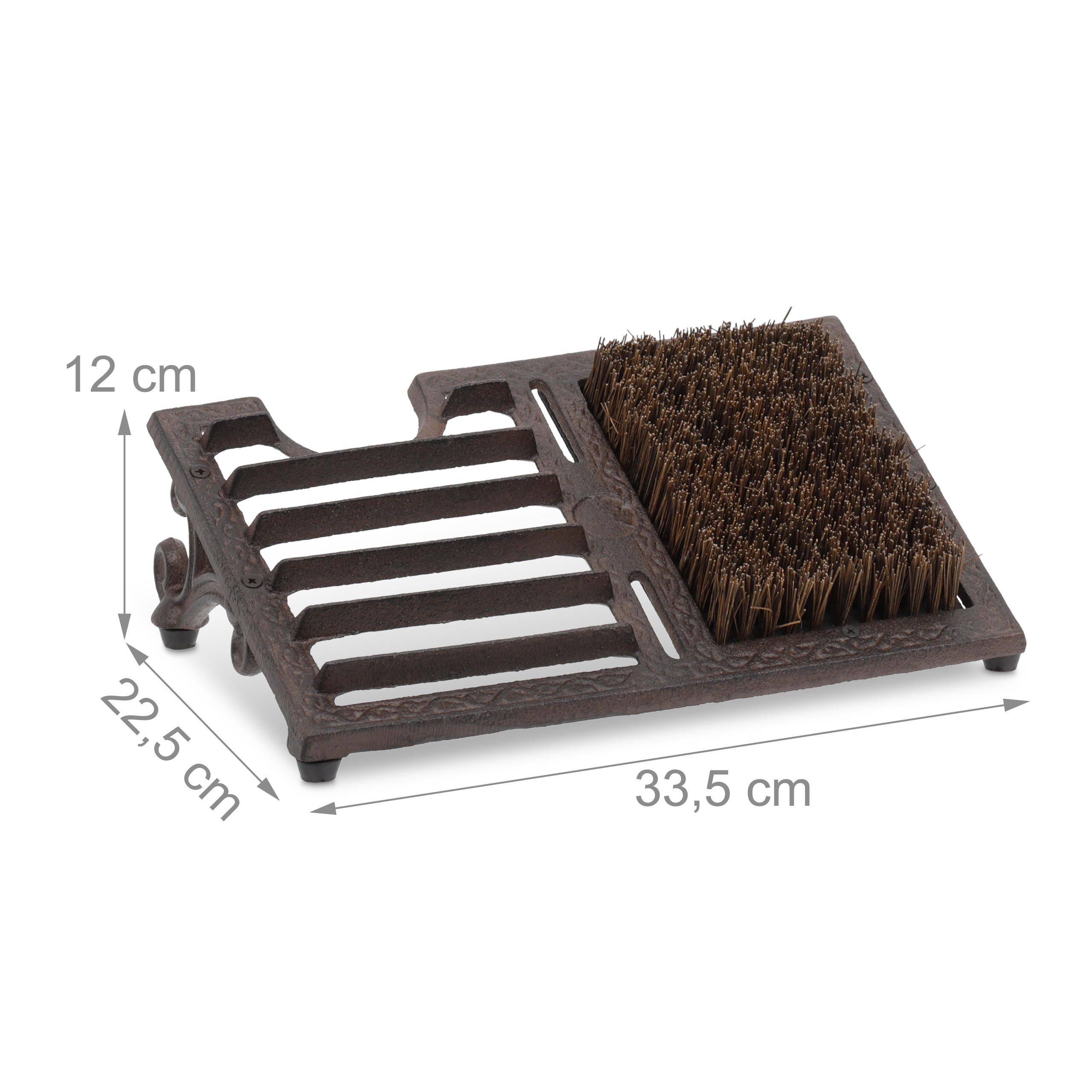 Thumbnail - Relaxdays Schuhabstreifer, Dunkelbraun, Metall, 33.5x22.5 cm, Teppiche & Böden, Fuß & Stufenmatten, Fußmatten und Schmut...