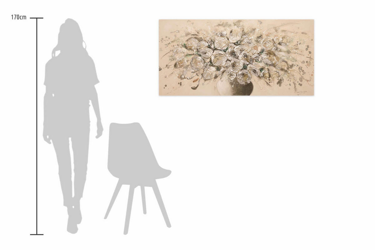 ÖLGEMÄLDE 120/60 cm - Beige/Schwarz, Holz/Textil (1.6/60cm) - KUNSTLOFT