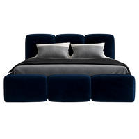 POLSTERBETT STAR 120x200 Dunkelblau - Dunkelblau, Textil (120/200cm) - A&J MöbelLand