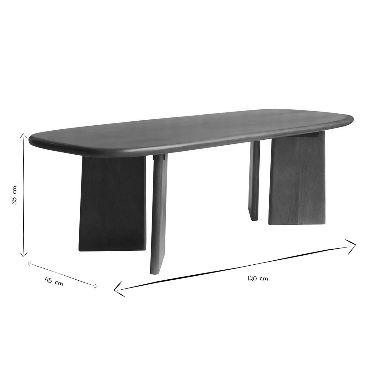 COUCHTISCH aus massivem gefärbtem Mangoholz L120 cm SOTA - Braun, Holz (120/45/35cm) - Miliboo