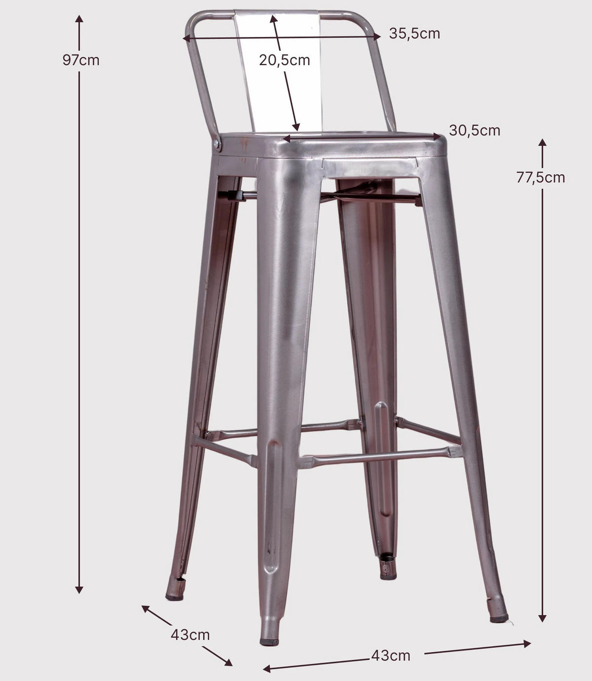 HOCKER Metall Weiß - Weiß, Metall (43/97/43cm) - Nest Dream