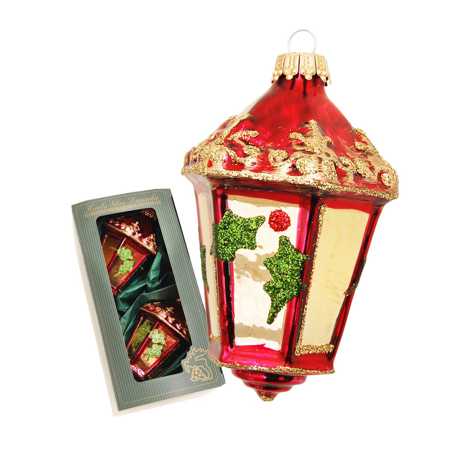 Krebs Glas Lauscha Christbaumschmuck Rot 6x9x6 cm