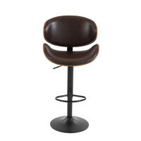 BARHOCKER 2er-Set Braun drehbar höhenverstellbar mit Armlehnen & PU-Leder - Braun, Leder (51/93/50cm) - PANGIVO