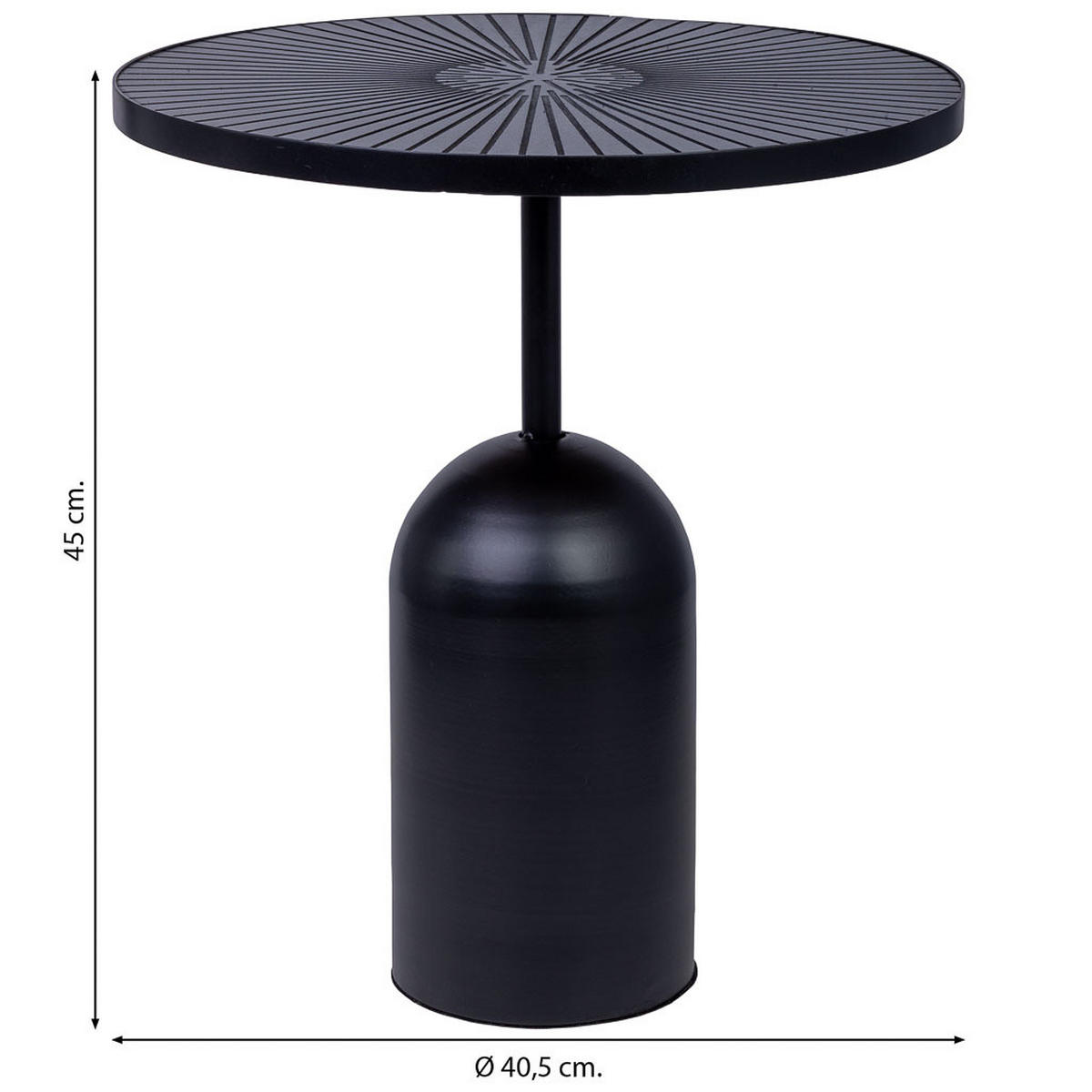TISCH aus Metall, 41x45cm - Schwarz, Metall (40.5/40.5/45cm) - Wanderlust