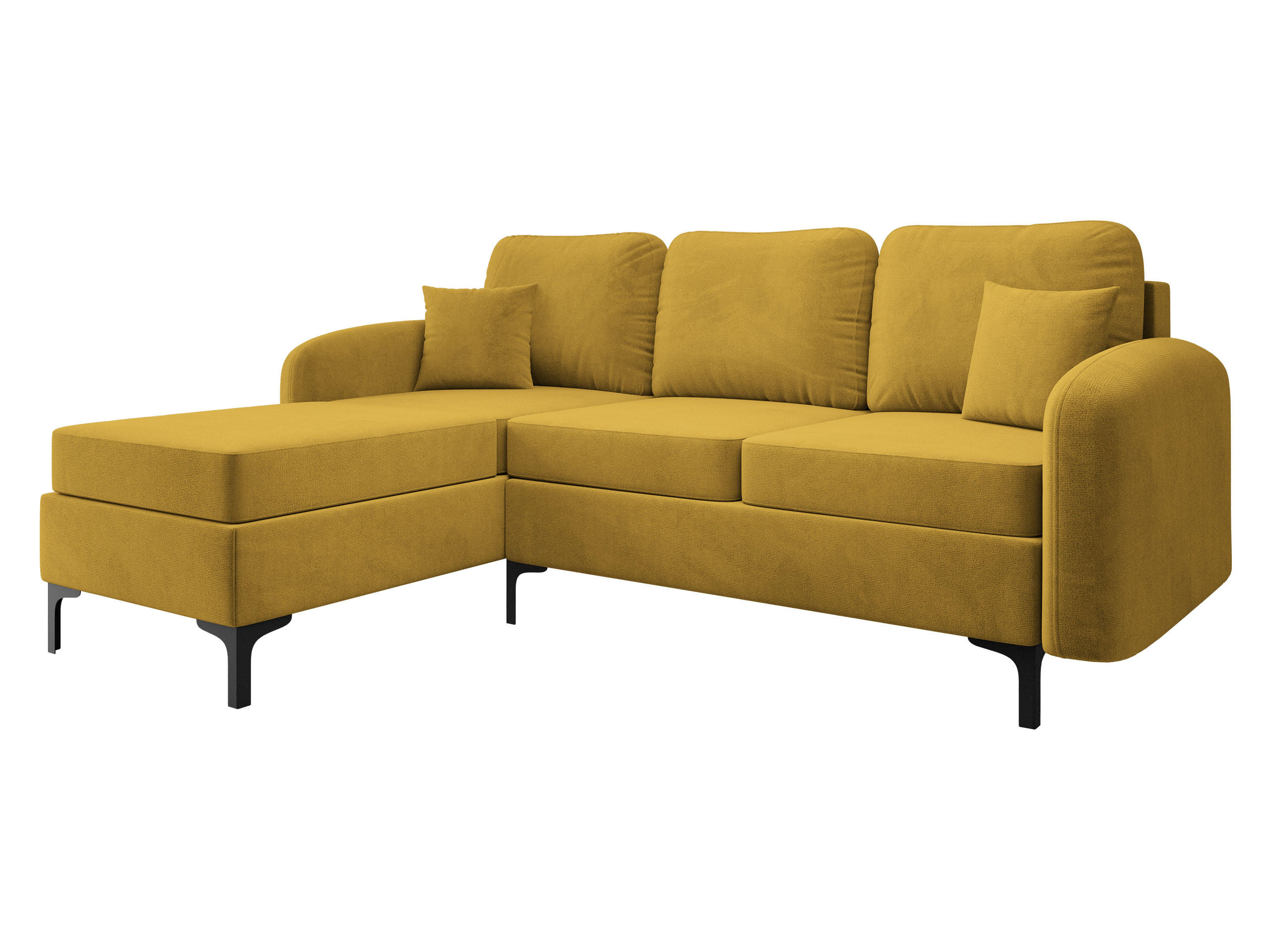 ECKSOFA Venice, Seite: Links - Blau/Schwarz, Holz/Textil (225/172cm) - MIRJAN24