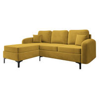 ECKSOFA Venice, Seite: Links - Blau/Schwarz, Holz/Textil (225/172cm) - MIRJAN24