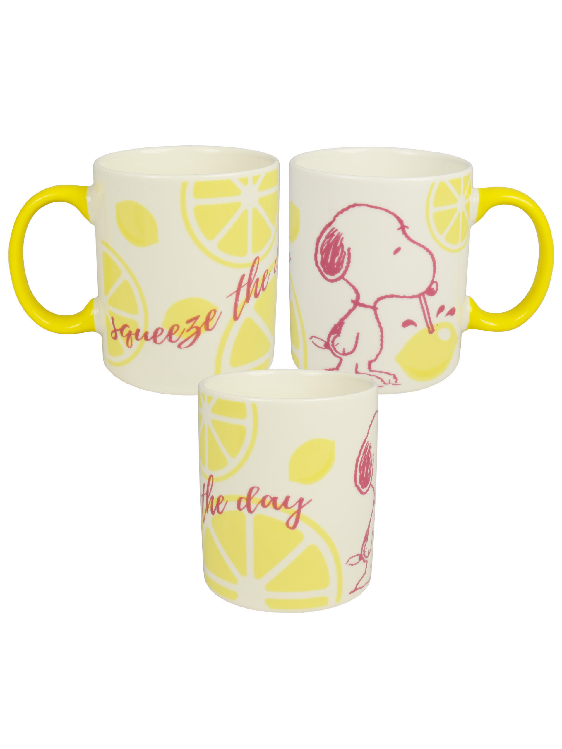 KAFFEEBECHER The Peanuts Snoopy Squeeze the day Weiß 320 ml - Weiß, Keramik (0.32L) - United Labels