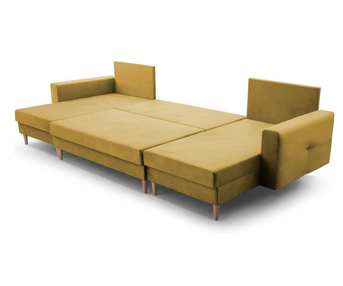 WOHNLANDSCHAFT - CARL U (Gelb) - Gelb, Holzwerkstoff (300/90/142cm) - Möblo