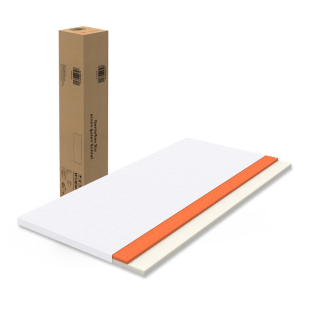 MATRATZE 120×200 cm mit abnehmbarem waschbarem Bezug, 5 cm QX-Schaum Topper, weiß - Weiß, Kunststoff - Luhomfu