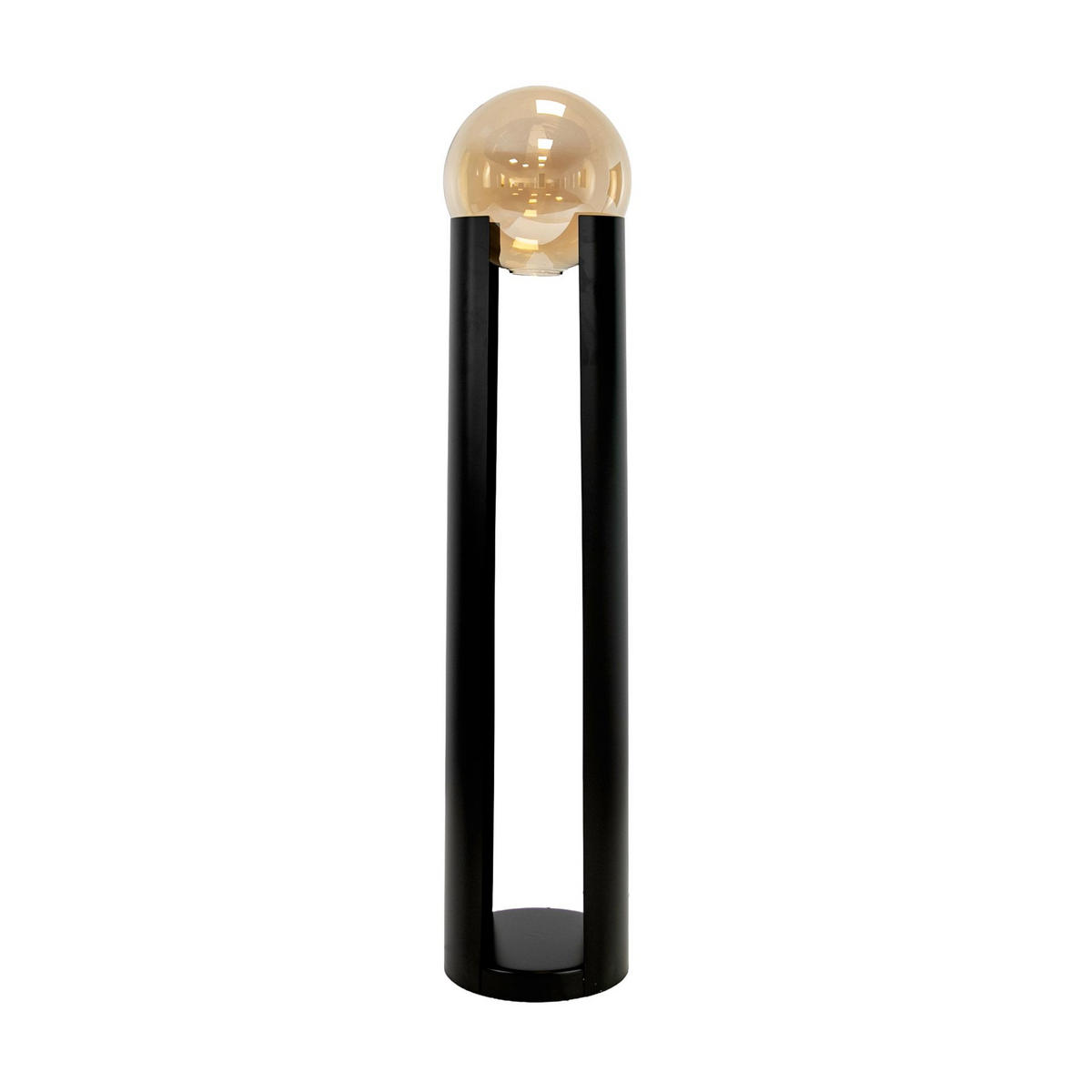 STEHLEUCHTE aus Rauchglas und schwarzem Stahl Ø32/143 cm - Schwarz, Glas/Metall (32/32/143cm) - The Lumine