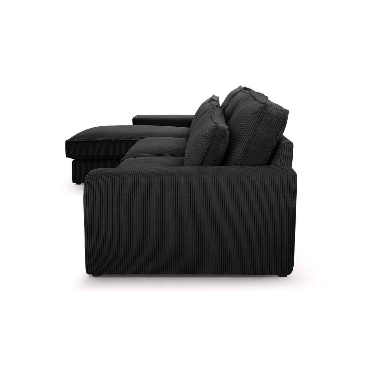 ECKSOFA 4 Sitzer Medan Mini, Schwarz - Schwarz, Textil (276/176cm) - Fedve
