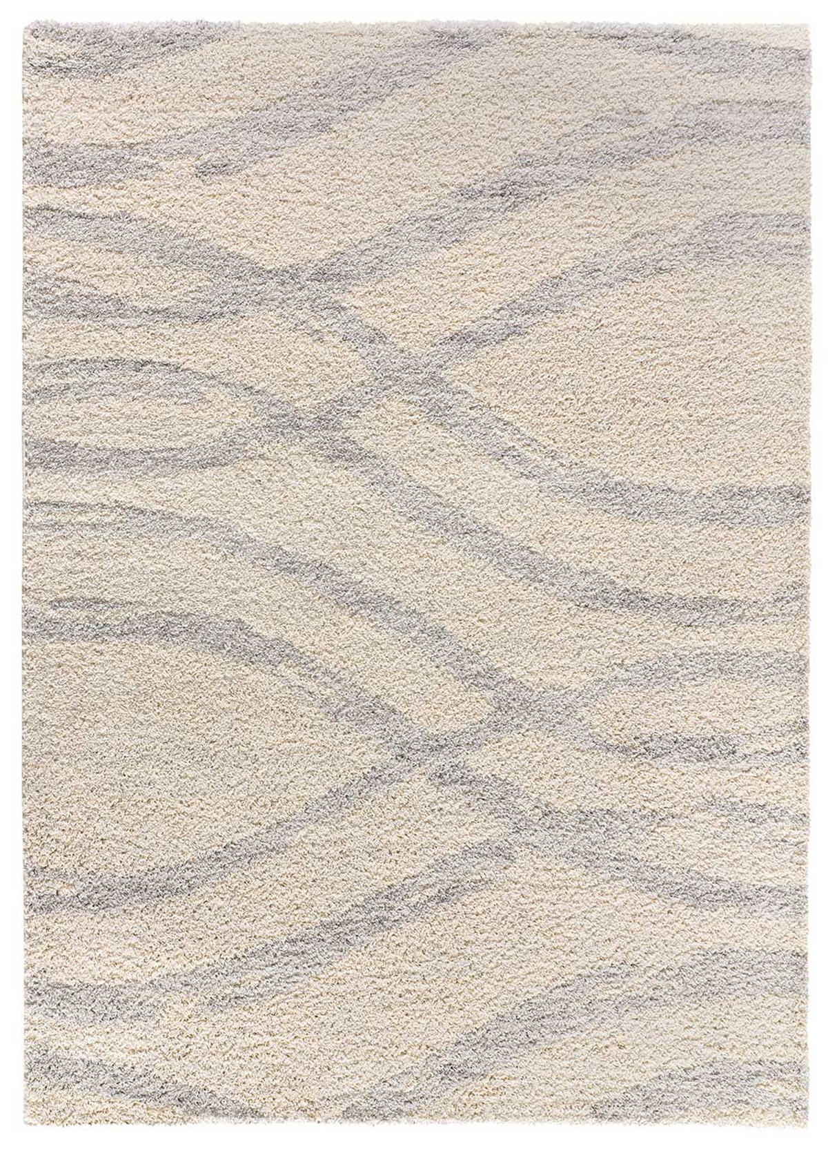 HOCHFLORTEPPICH grau Helia 160/230 cm - Beige/Grau, Naturmaterialien/Textil (160/230cm) - Atticgo