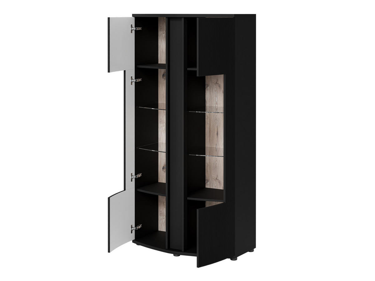 VITRINE Michelle 87 - Schwarz, Holzwerkstoff/Kunststoff (87/180/47cm) - MIRJAN24