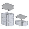 EUROBOX 4x Nextgen Economy Mit Auflagedeckel Grau/Schwarz Griffe Geschlossen - Schwarz, Kunststoff (40/22/60cm) - PROREGAL