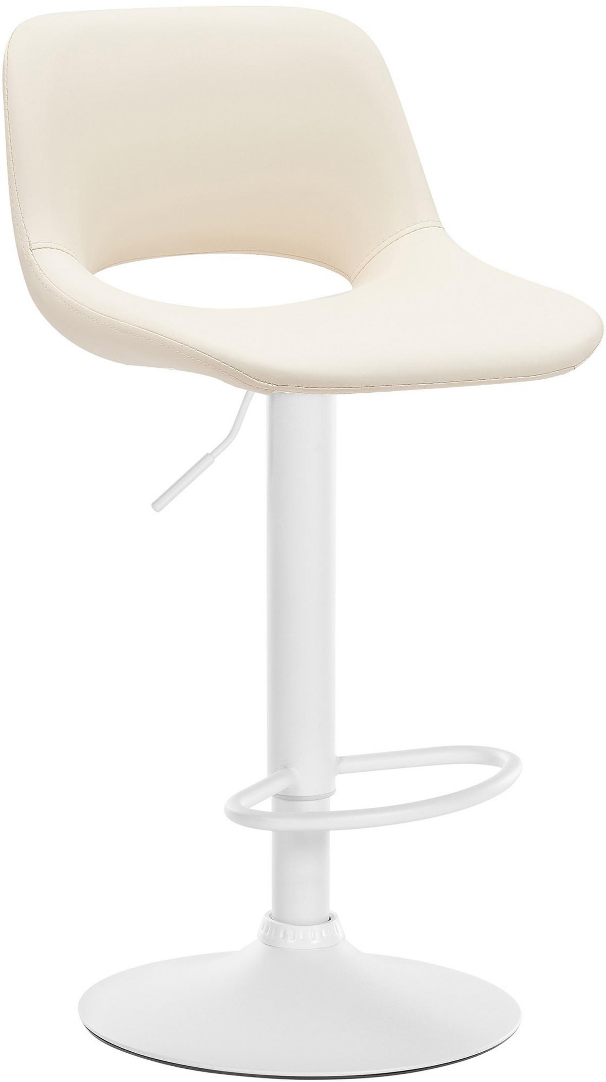 BARHOCKER JAKSON Creme Kunstleder Weiß - Creme, Leder/Metall (42/86/46cm) - DELUKE