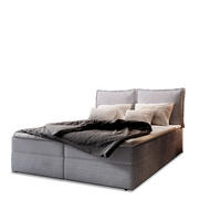 POSTEL BOXSPRING LENTE 140x200 cm, s matrací a úložným prostorem, šedá - šedá, kompozitní dřevo/textil (140/200cm) - MASSENO