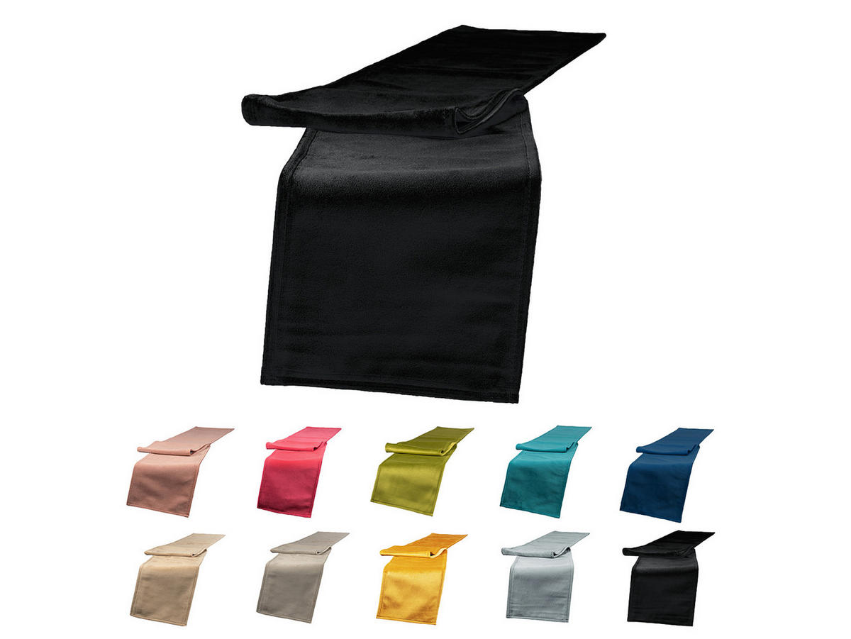TISCHBAND Samt&Sonders schwarz 140/18 cm - Schwarz, Textil (18/140cm) - beties Heimtextil