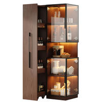 VITRINE aus MDF & Glas 70x38x160cm in Walnussfarben mit LED - Walnussfarben, Holzwerkstoff (70/160/38cm) - Modfu