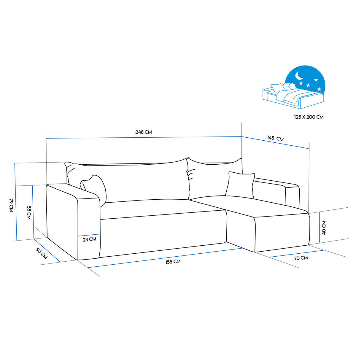 ECKSOFA Braun Cord-Stoff mit Bettkasten - Braun, Textil (248/145cm) - Idohome