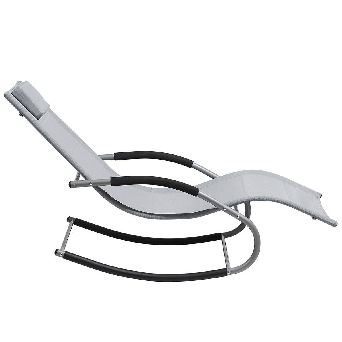 GARTENLIEGE Schaukelfunktion Grau Carano - Grau, Metall (63/84/149cm) - Beliani