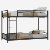 ETAGENBETT 90/200 cm Schwarz mit Leiter und Sicherheitsgeländer, Eisen - Schwarz, Metall (90/200cm) - Oxeza