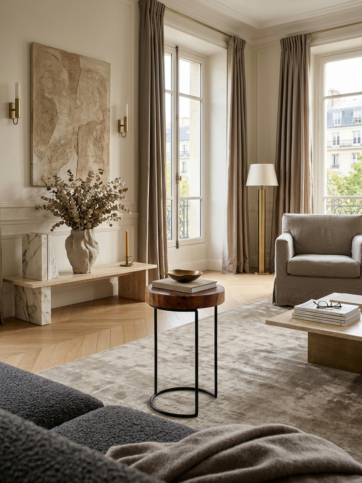 BEISTELLTISCH Massivholz Metallgestell Baumstammplatte Landhausstil INDI, Braun 28x28x45 cm - Schwarz/Braun, Holz/Metall (28/28/45cm) - KADIMA DESIGN