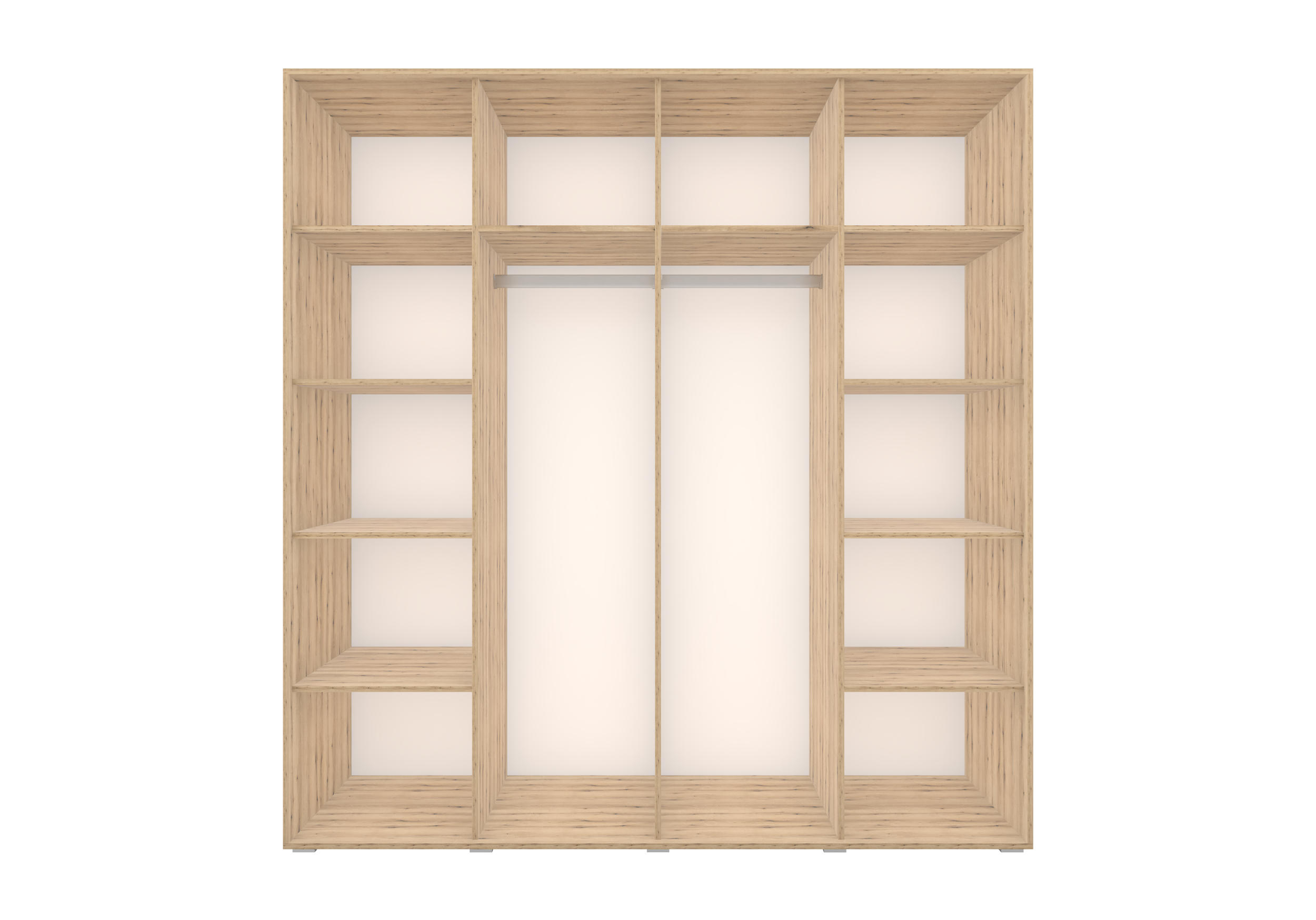 DREHTÜRENSCHRANK - Malezja Artisan + Zirbelkiefer - Eiche Artisan, Holzwerkstoff/Metall (200/208/65cm) - Möblo